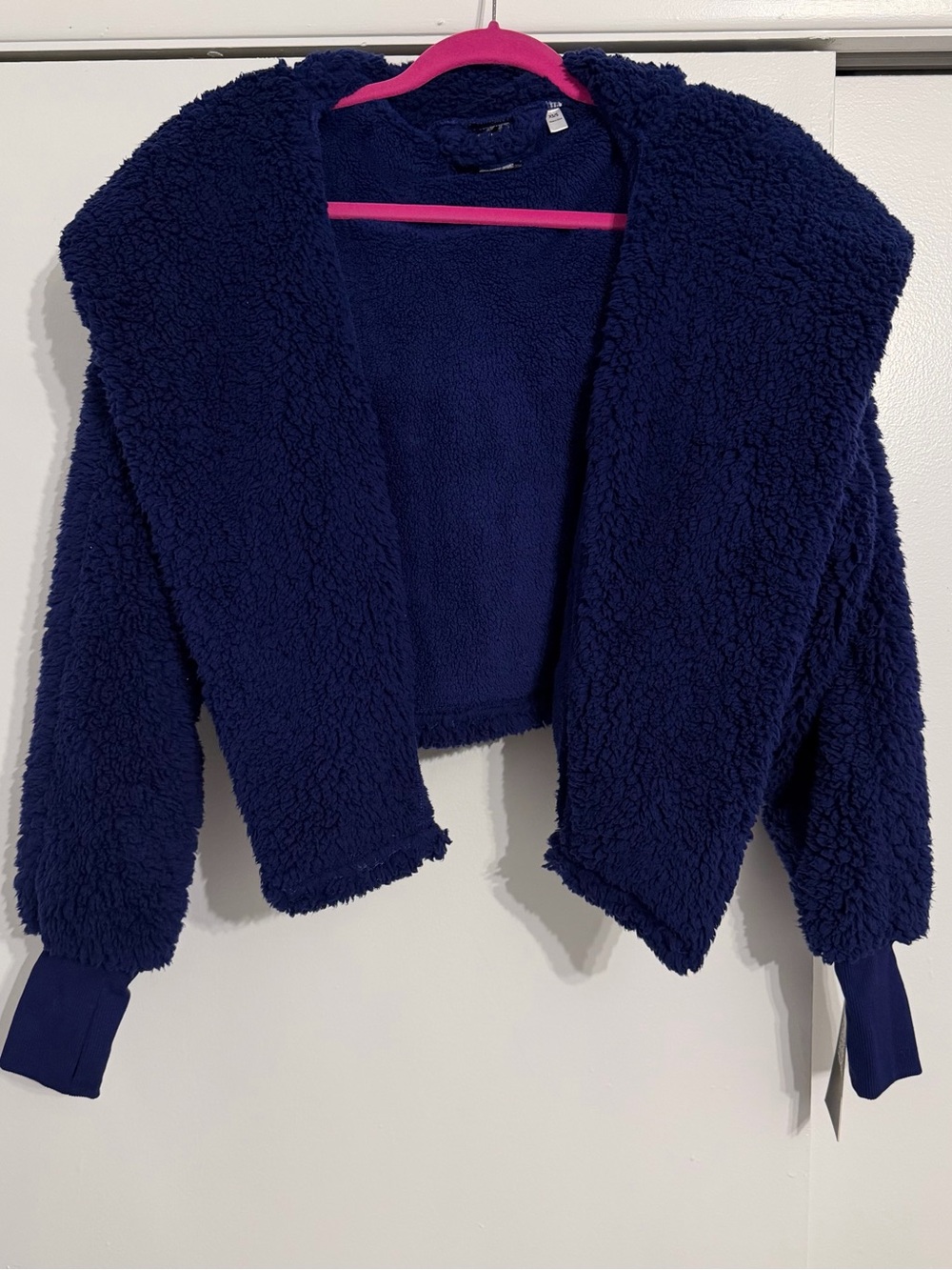 Jill Martin Classic Cropped Sherpa Lounger Jacket Indigo - Size XS/S